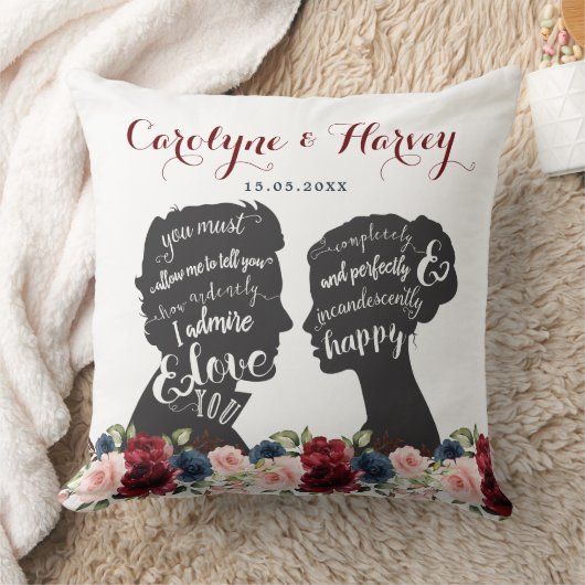 ヴィンテージフローラプライド結婚の偏見の贈り物 クッション (ブランケット)