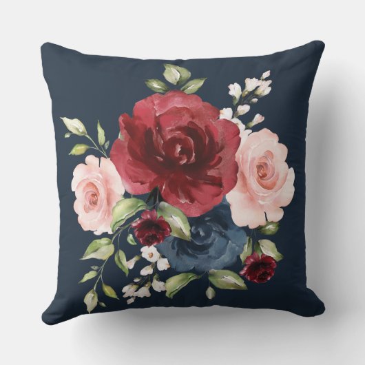 ヴィンテージフローラプライド結婚の偏見の贈り物 クッション (裏面)