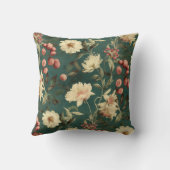 ヴィンテージフローラプリントオン緑 クッション (裏面)
