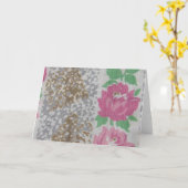 ヴィンテージフローラプリント布 カード (黄色い花)