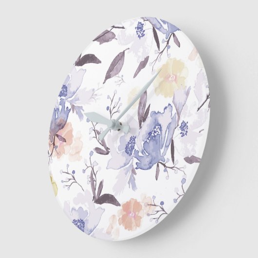 ヴィンテージフローラプリント1 ラージ壁時計 (傾斜)