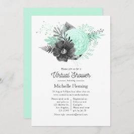 ヴィンテージフローラベビーまたはブライダル仮想シャワー 招待状