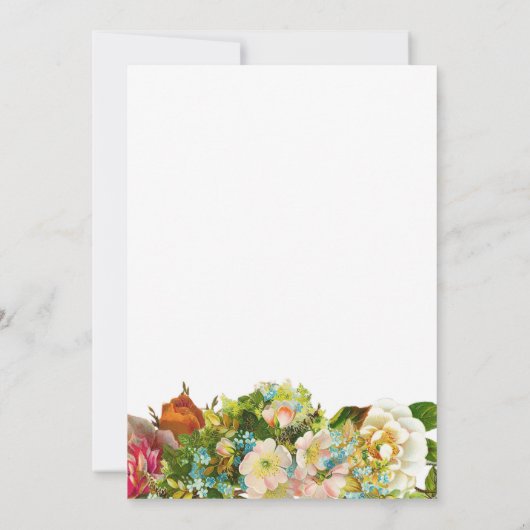 ヴィンテージフローラベビーキャリッジベビーシャワーSip & See 招待状 (裏面)