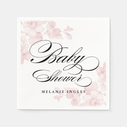 ヴィンテージフローラベビーシャワーナプキン スタンダードカクテルナプキン (正面)