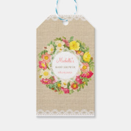 ヴィンテージフローラベビーシャワー又は誕生日プレゼントラベル ギフトタグ