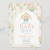 ヴィンテージフローラベビーシャワー招待状 招待状 (正面/裏面)