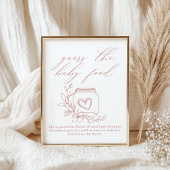 ヴィンテージフローラベビーシャワー推測ベビー食品 ポスター