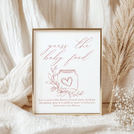 ヴィンテージフローラベビーシャワー推測ベビー食品 ポスター