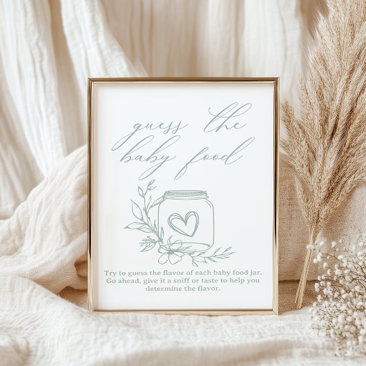 ヴィンテージフローラベビーシャワー推測ベビー食品 ポスター