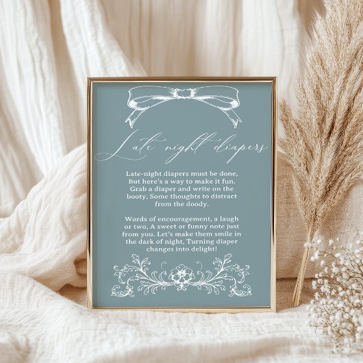 ヴィンテージフローラベビーシャワー深夜おむつ ポスター
