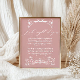 ヴィンテージフローラベビーシャワー深夜おむつ ポスター