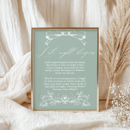 ヴィンテージフローラベビーシャワー深夜おむつ ポスター