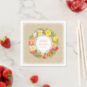 ヴィンテージフローラベビーシャワー誕生日紙ナプキンス スタンダードカクテルナプキン (インサイチュ)