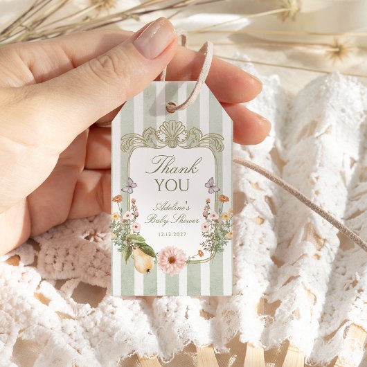 ヴィンテージフローラベビーシャワー ギフトタグ