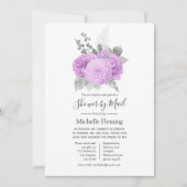 ヴィンテージフローラベビー又はブライダルシャワー別郵便 招待状 (正面)