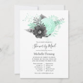 ヴィンテージフローラベビー又はブライダルシャワー別郵便 招待状 (正面)