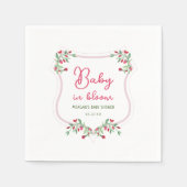 ヴィンテージフローラベビー開花ベビーシャワー スタンダードカクテルナプキン (正面)