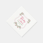 ヴィンテージフローラベビー開花ベビーシャワー スタンダードカクテルナプキン (角)