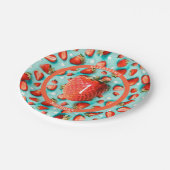 ヴィンテージフローラベリーファーストストロベリー誕生日 ペーパープレート (アングル)