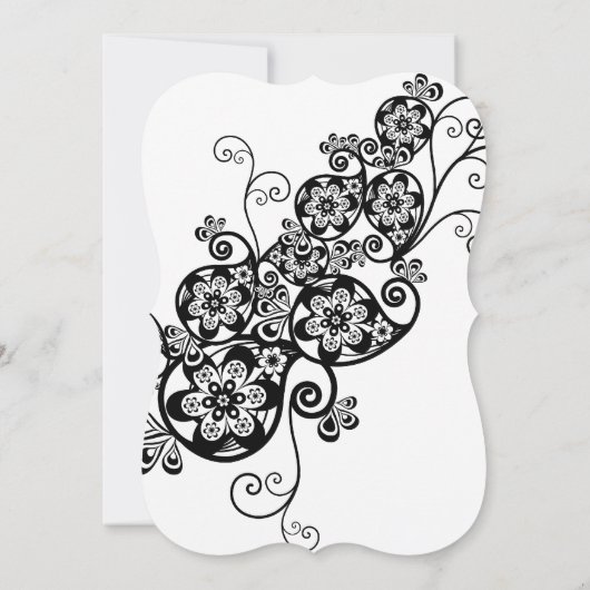 ヴィンテージフローラペイズリー結婚写真の発表 招待状 (裏面)