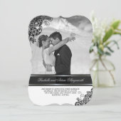 ヴィンテージフローラペイズリー結婚写真の発表 招待状 (スタンド正面)