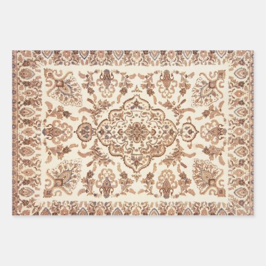 ヴィンテージフローラペルシャじゅうたん模様 ラッピングペーパーシート (正面)