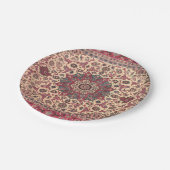 ヴィンテージフローラペルシャカーペットパターン ペーパープレート (アングル)