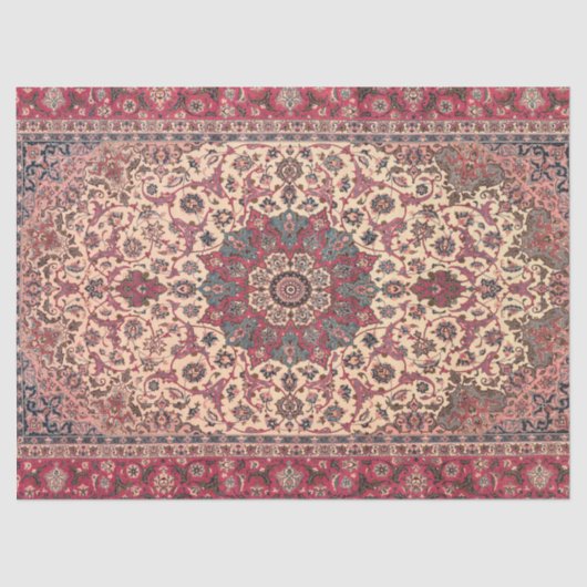 ヴィンテージフローラペルシャカーペットパターン 薄葉紙 (正面)