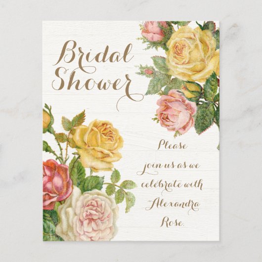 ヴィンテージフローラホワイトウォッシュ春ブライダルシャワー (正面)