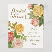 ヴィンテージフローラホワイトウォッシュ春ブライダルシャワー