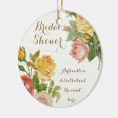 ヴィンテージフローラホワイトウォッシュ春ブライダルシャワー セラミックオーナメント (左)