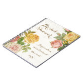 ヴィンテージフローラホワイトウォッシュ春ブライダルシャワー ノートブック (左側)