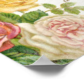 ヴィンテージフローラホワイトウォッシュ春ブライダルシャワー ポスター (角)