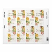 ヴィンテージフローラホワイトウォッシュ春ブライダルシャワー ラベル (フルシート)