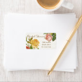 ヴィンテージフローラホワイトウォッシュ春ブライダルシャワー ラベル (インサイチュ)