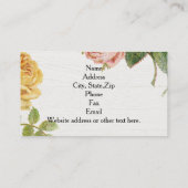 ヴィンテージフローラホワイトウォッシュ春ブライダルシャワー 名刺 (裏面)