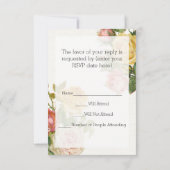 ヴィンテージフローラホワイトウォッシュ春ブライダルシャワー 招待状 (裏面)