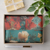 ヴィンテージフローラホワイトキャットデコップページ 薄葉紙 (ギフト)