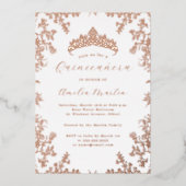 ヴィンテージフローラホワイトローズ金ゴールドキンセアニェラ 箔招待状 (正面)