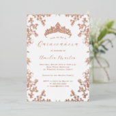 ヴィンテージフローラホワイトローズ金ゴールドキンセアニェラ 箔招待状 (立ち正面)