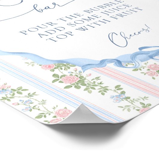 ヴィンテージフローラボウベイビーシャワーマムオーサバー ポスター (角)