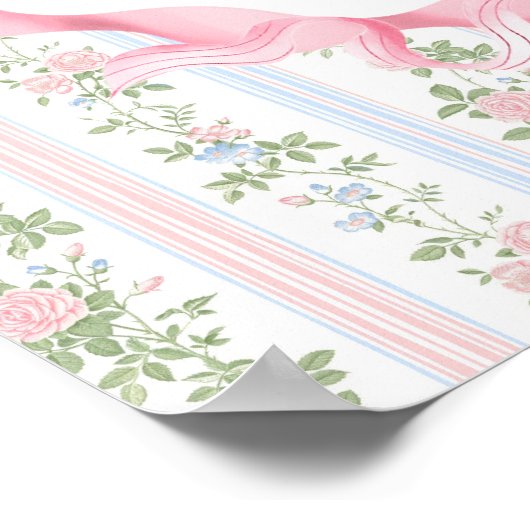 ヴィンテージフローラボウベビーシャワーウェルカム ポスター (角)