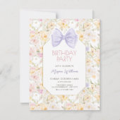 ヴィンテージフローラボウ誕生日 招待状 (正面)