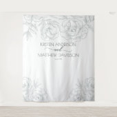 ヴィンテージフローラボタニカルグレ結婚ーズ タペストリー (正面)