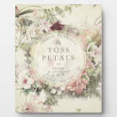 ヴィンテージフローラボタニカルトス花びら結婚ズ フォトプラーク (正面)