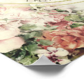 ヴィンテージフローラボタニカル結婚非詰め ポスター (角)