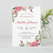 ヴィンテージフローラボタニカル60thバースデーパーティー 招待状 (スタンド正面)