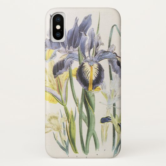 ヴィンテージフローラボタニガーデンアイリスフラワー Case-Mate iPhoneケース (裏面)