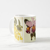 ヴィンテージフローラボタニー熱帯蘭の花 コーヒーマグカップ (正面左)