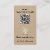 ヴィンテージフローラボホラビットベビーシッターQRクラフト 名刺 (裏面)